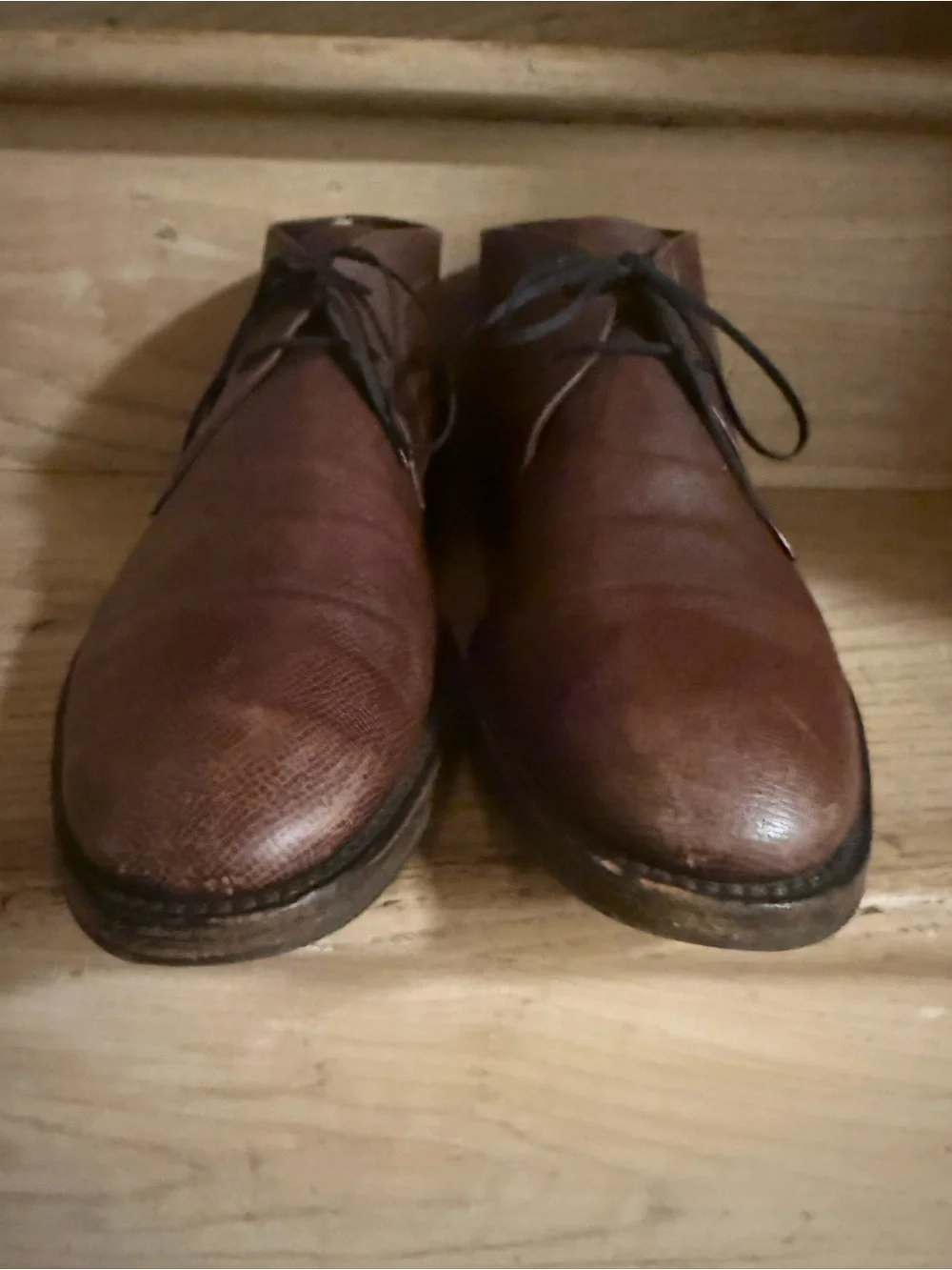 Ferragamo Men’s Pebble Grain Leather Ankle Boots (Tobacco, M-10US)